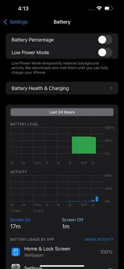 Apple iPhone 15 Battery Image.
