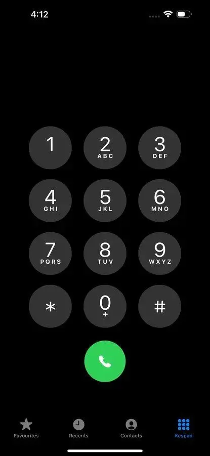 Apple iPhone 15 Dialer Screen Image.
