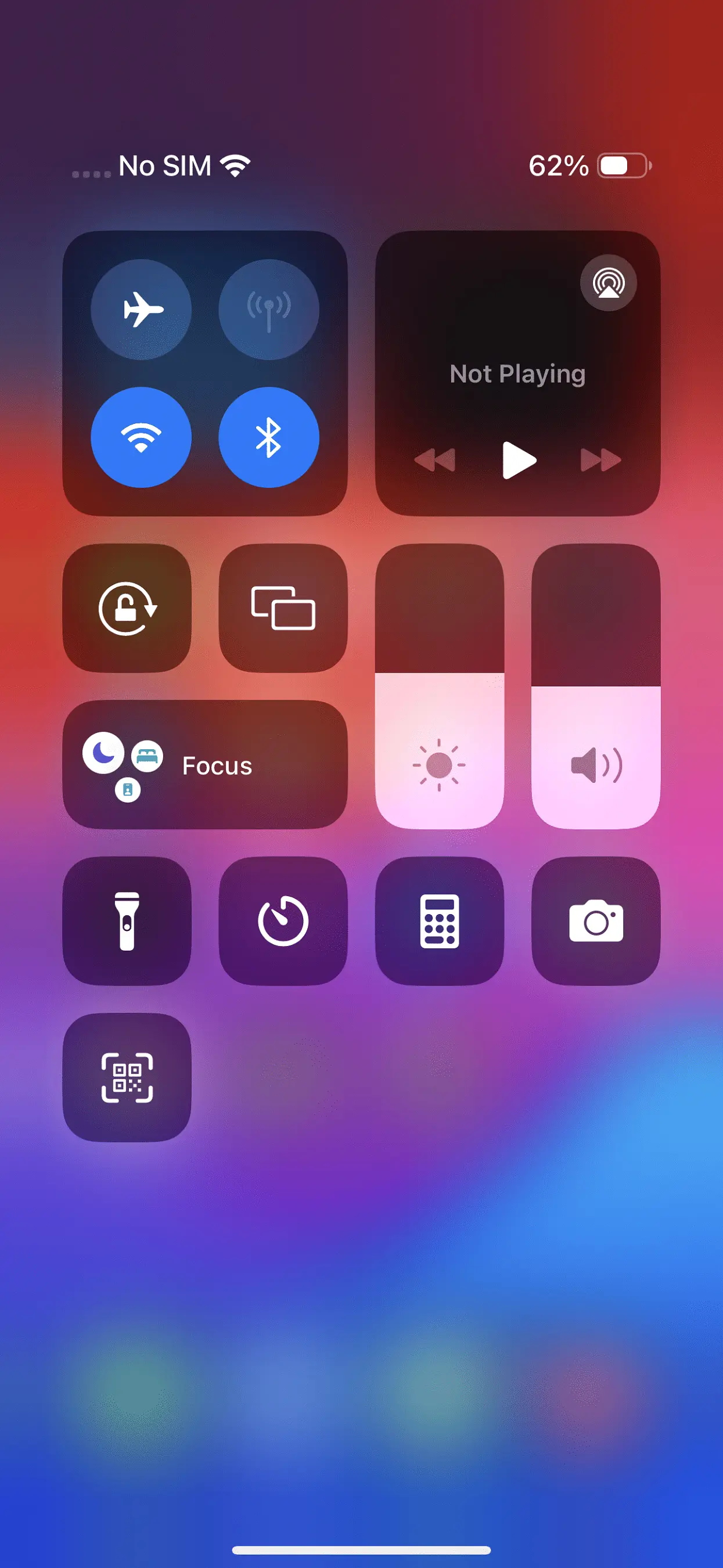 Apple iPhone 15 Pro Max Quick Settings Panel Image.