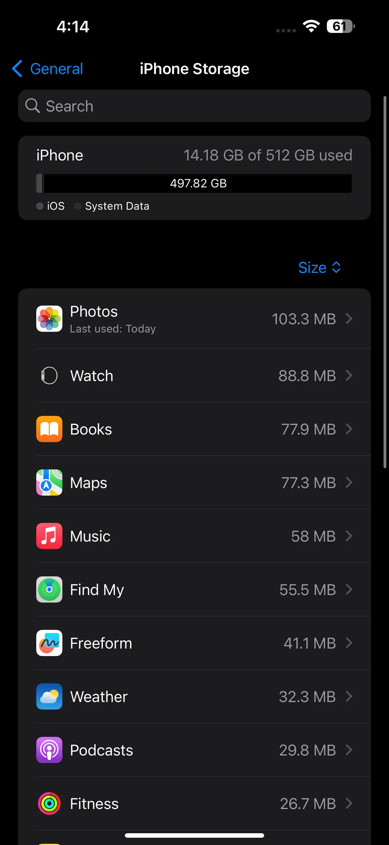 Apple iPhone 15 Pro Max Storage Image.