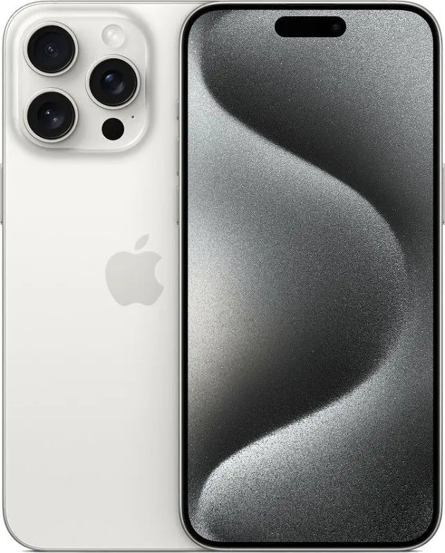 Apple iPhone 15 Pro Max White Titanium Official Image.