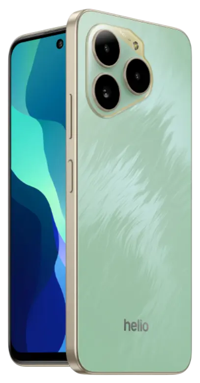 Helio 45 4G Mint Green Official Color Image.