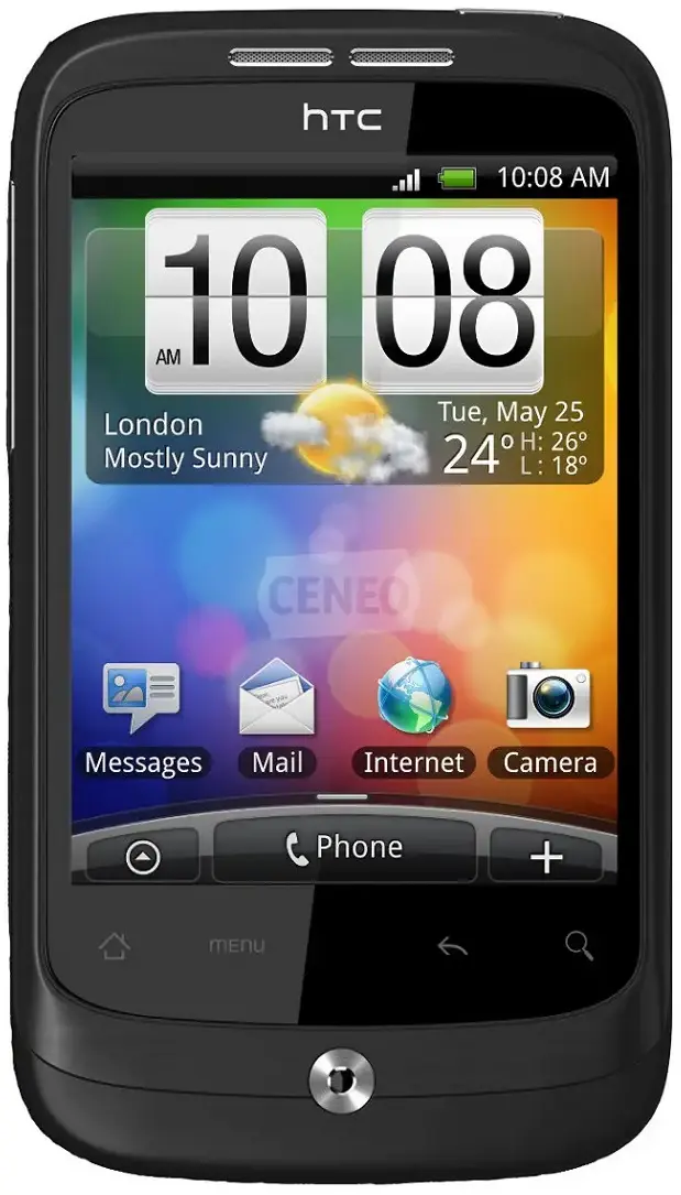 htc wildfire front side image