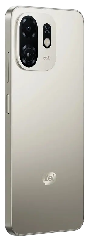 itel A100C 4G Titanium Gold Back Side Image.