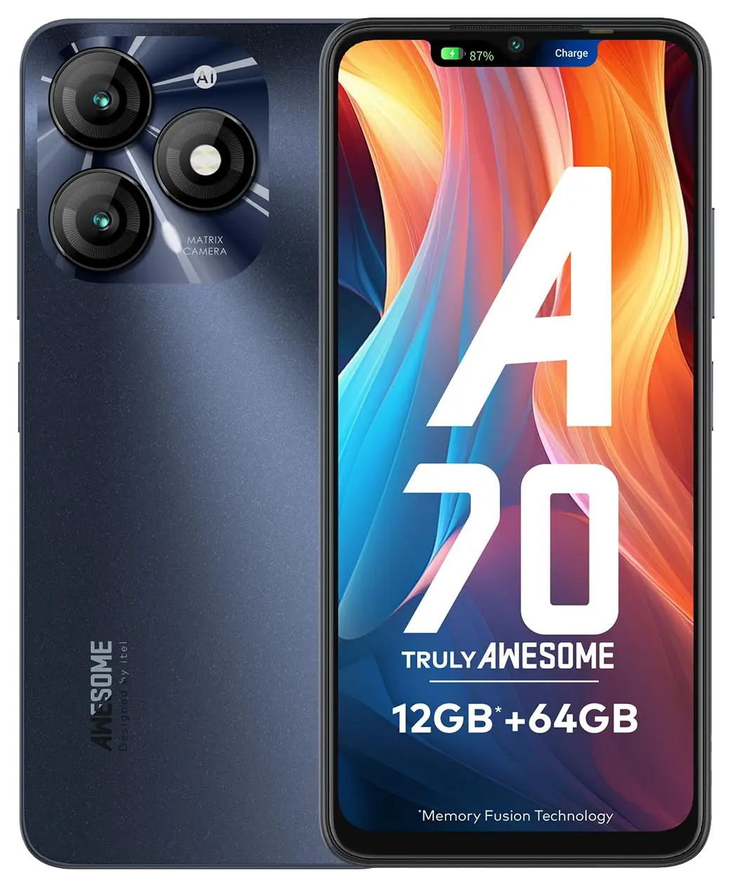 Itel A70 Stylish Black Official