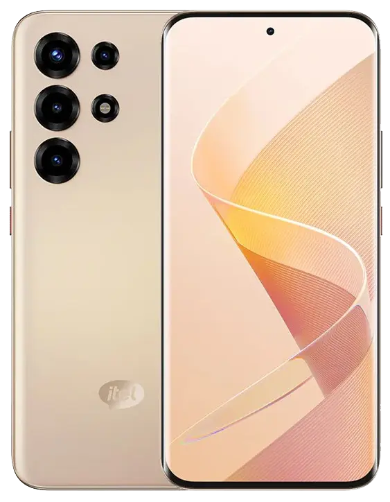Itel Super 26 Ultra 4G Gold Official Image.