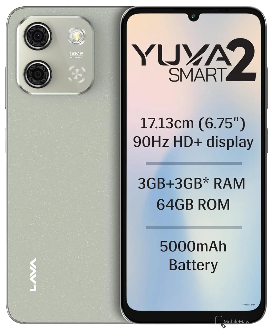 Lava Yuva Smart 2 Crystal Gold Official.