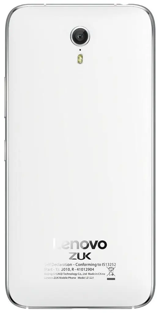 Lenovo ZUK Z1 Back Side Image.
