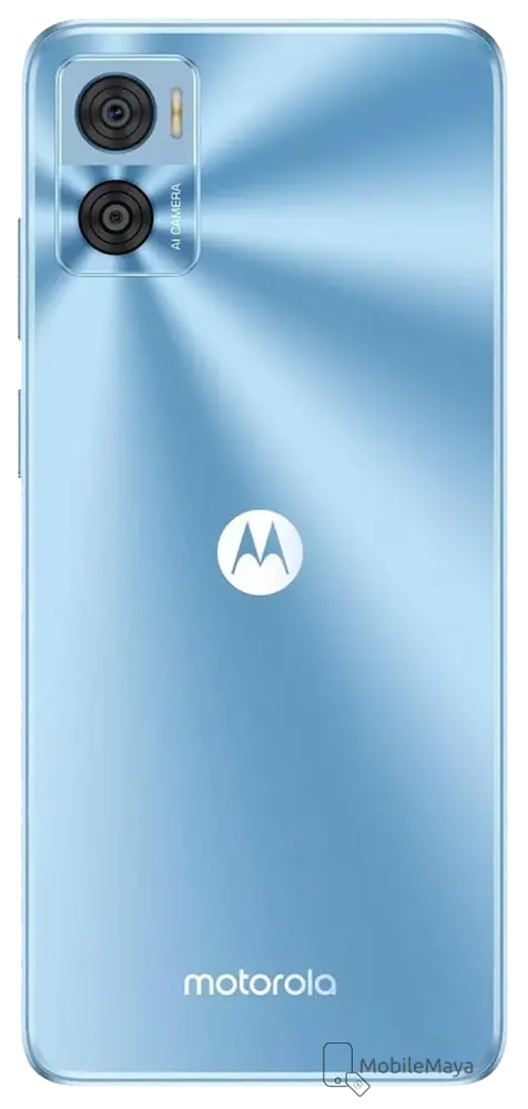 Motorola Moto E22 4G Crystal Blue Back Side Image