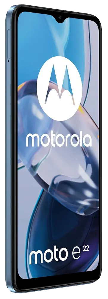 Motorola Moto E22 4G Crystal Blue Left Side Image