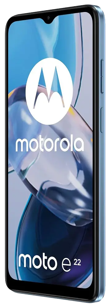 Motorola Moto E22 4G Crystal Blue Right Side Image
