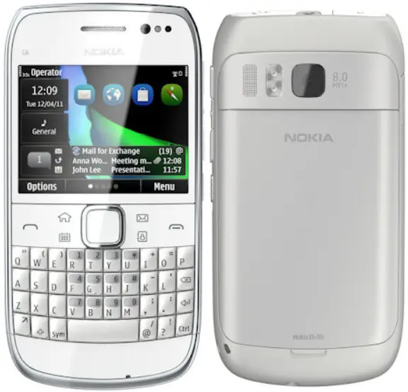 Nokia E6 white official Image