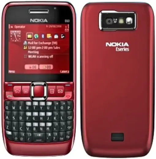 Nokia E63 red colour official Image