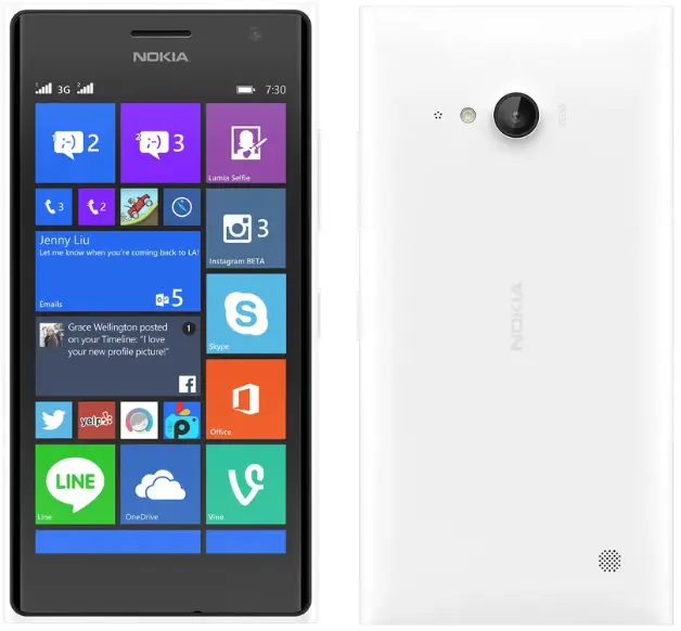 Nokia Lumia 730 Dual SIM White Image.