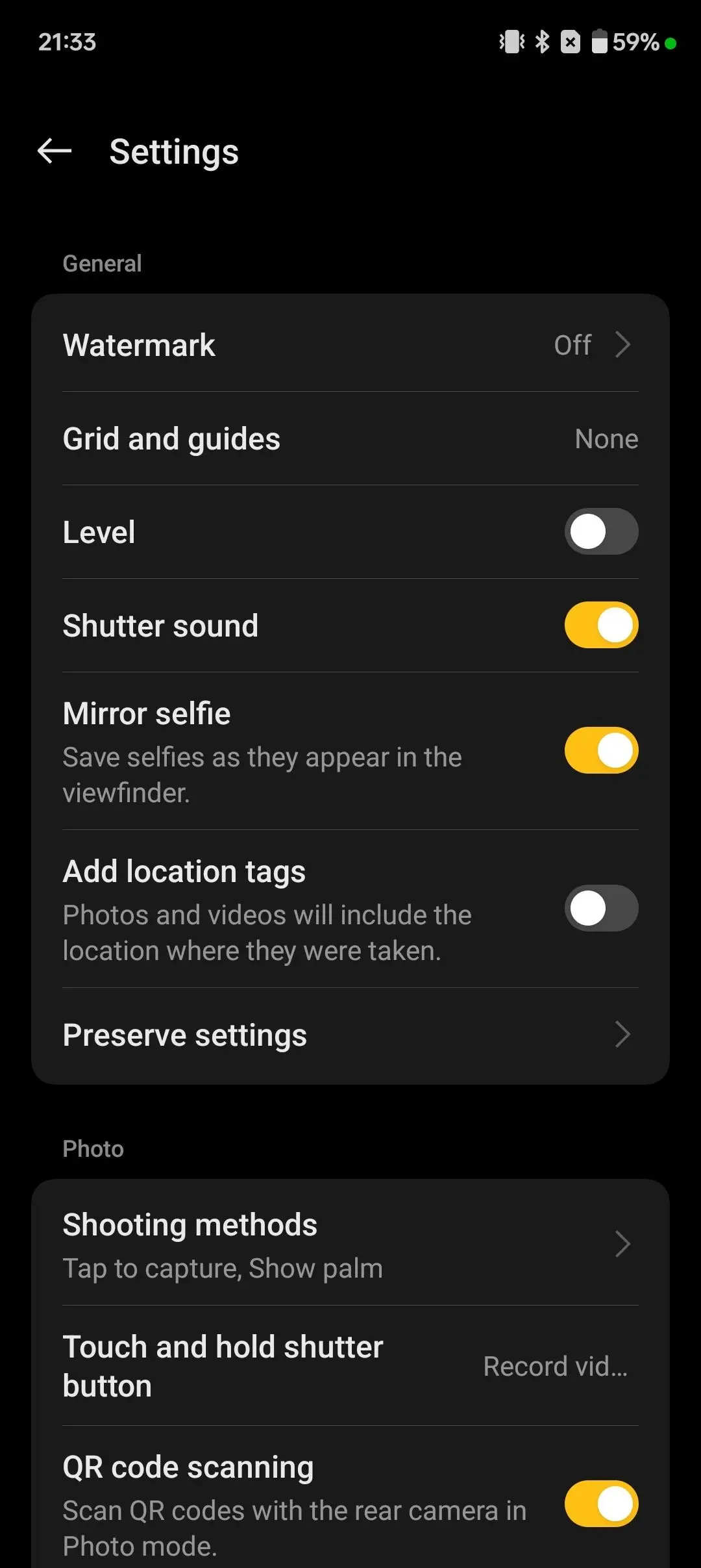 OnePlus Nord 4 Camera Settings Image.