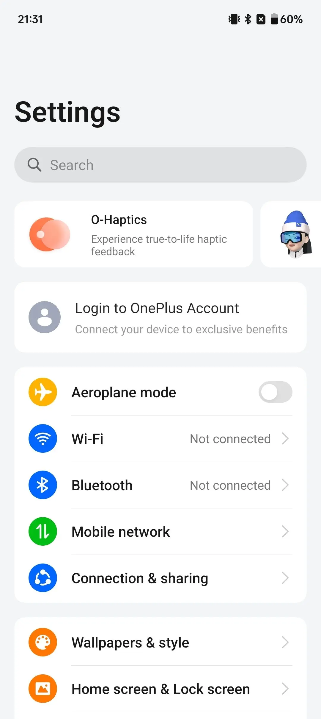 OnePlus Nord 4 Settings Screen Image.