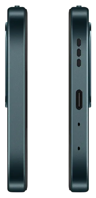 Oppo A6 5G Sapphire Blue Charging Port Side.