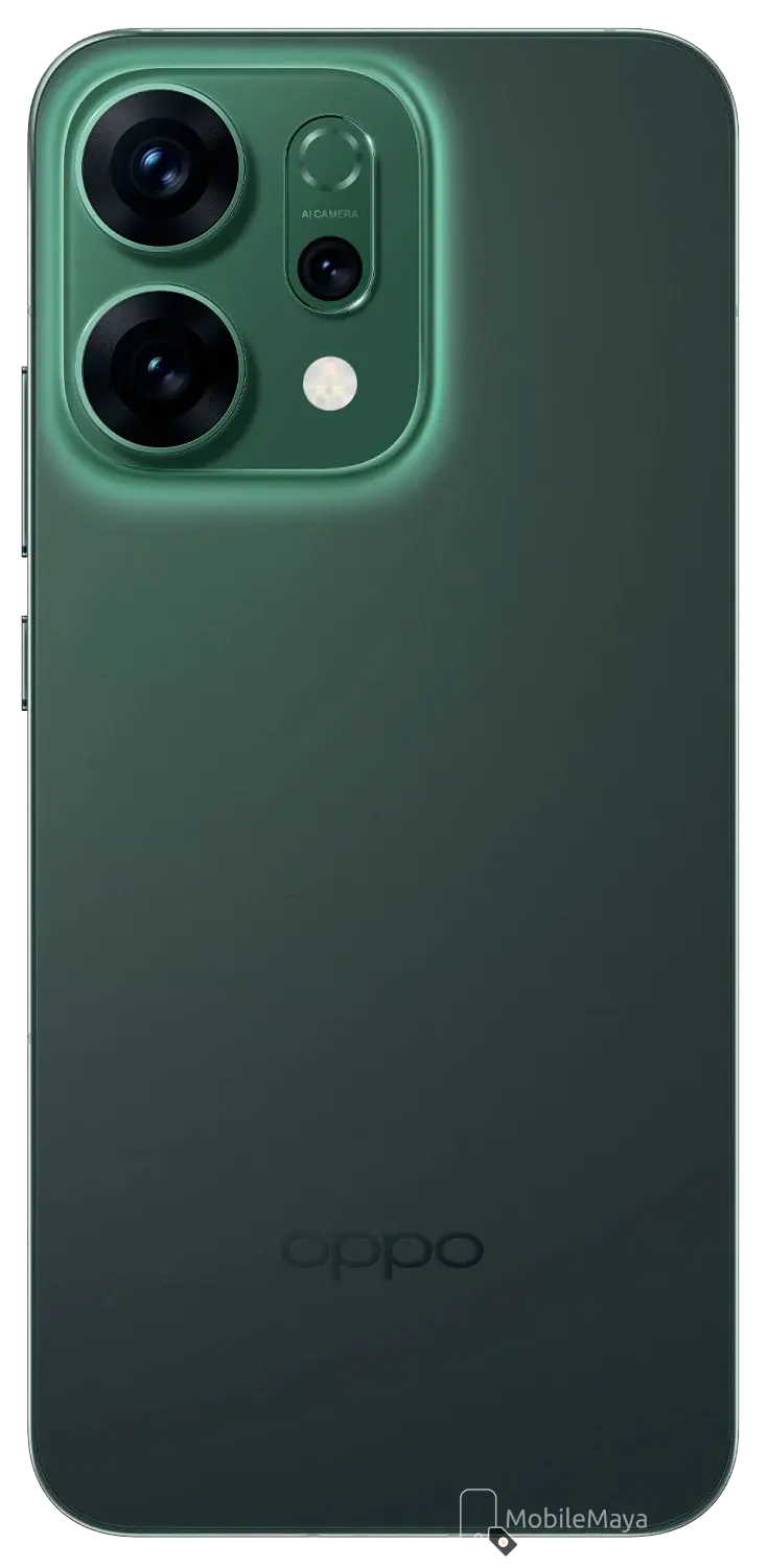 Oppo Reno14 Luminous Green Back Image.
