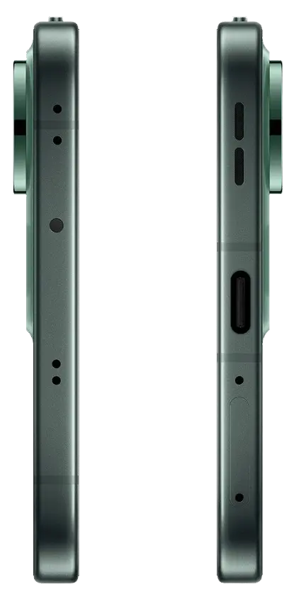 Oppo Reno14 Luminous Green Charging Port Image.