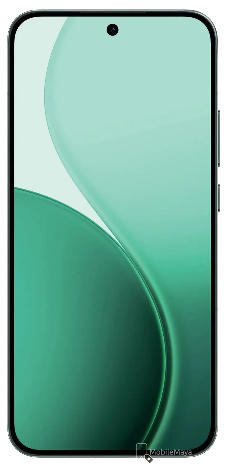 Oppo Reno14 Luminous Green Front Image.