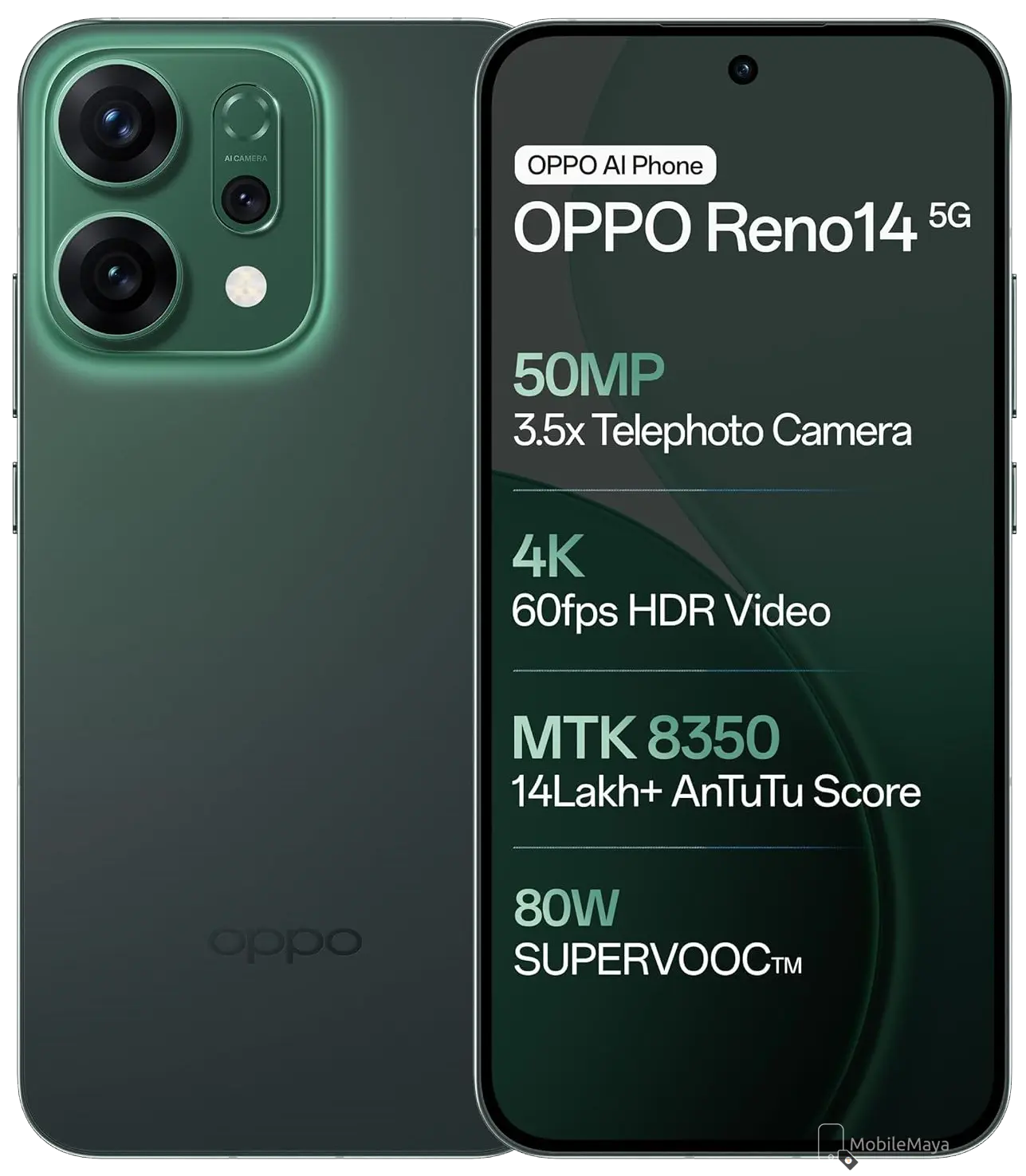 Oppo Reno14 Luminous Green Official.