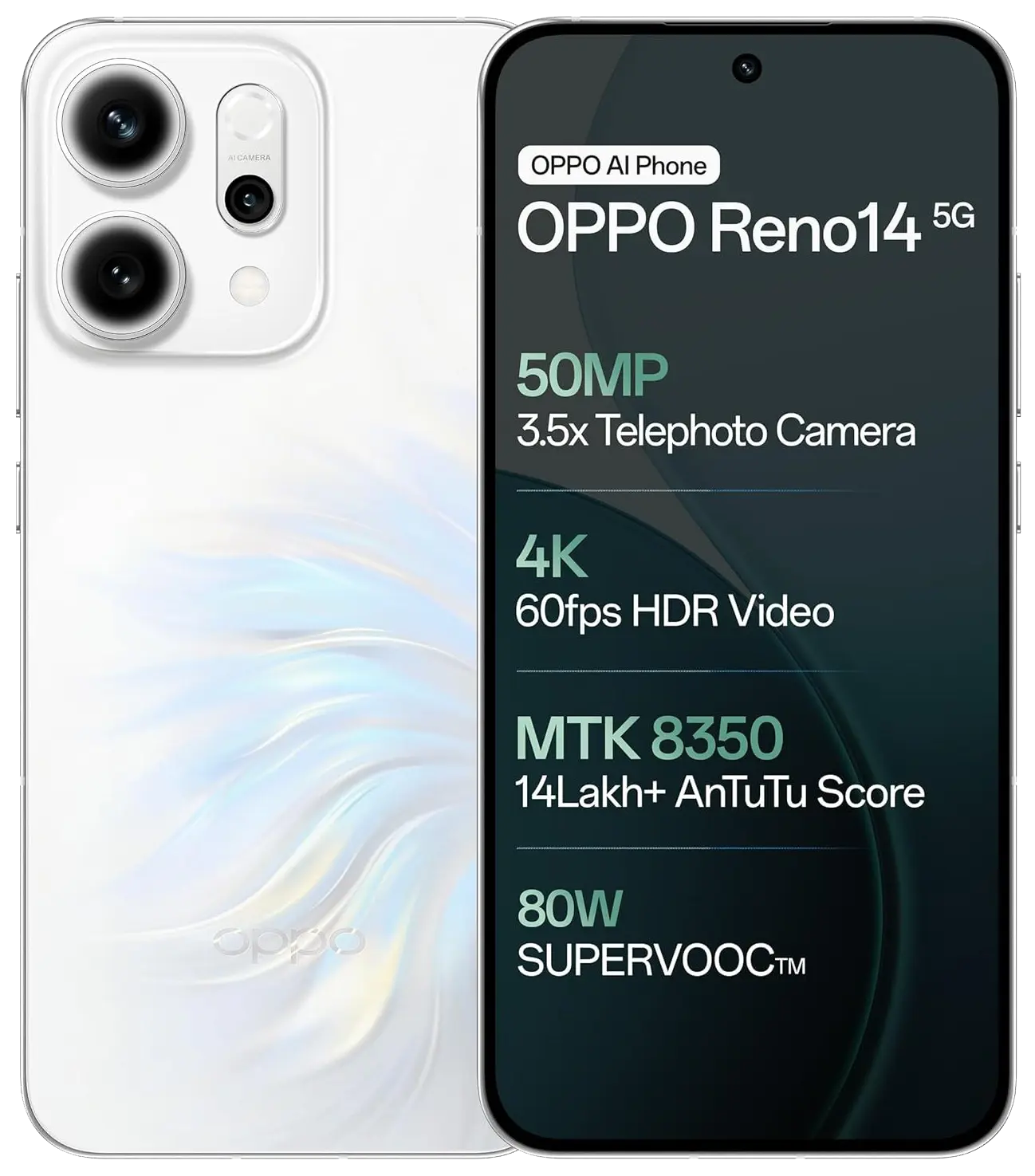 Oppo Reno14 Opal White Official.