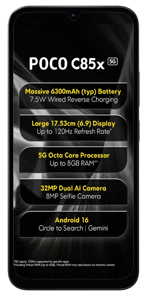 Poco C85x Black Front Side Image