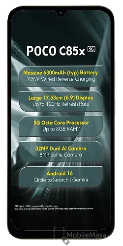 Poco C85x Blue Front Image