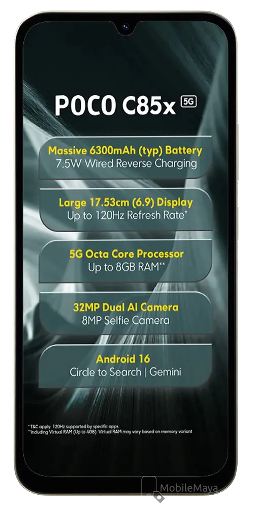 Poco C85x Blue Front Side Image