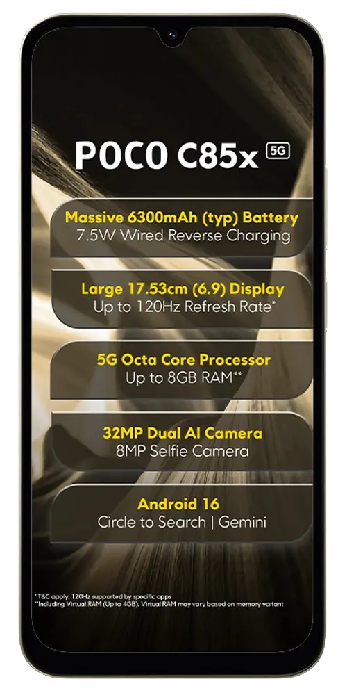Poco C85x Gold Front Side Image