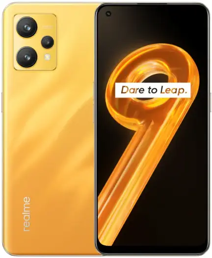 Realme 9 Meteor Sunburst Gold official Image