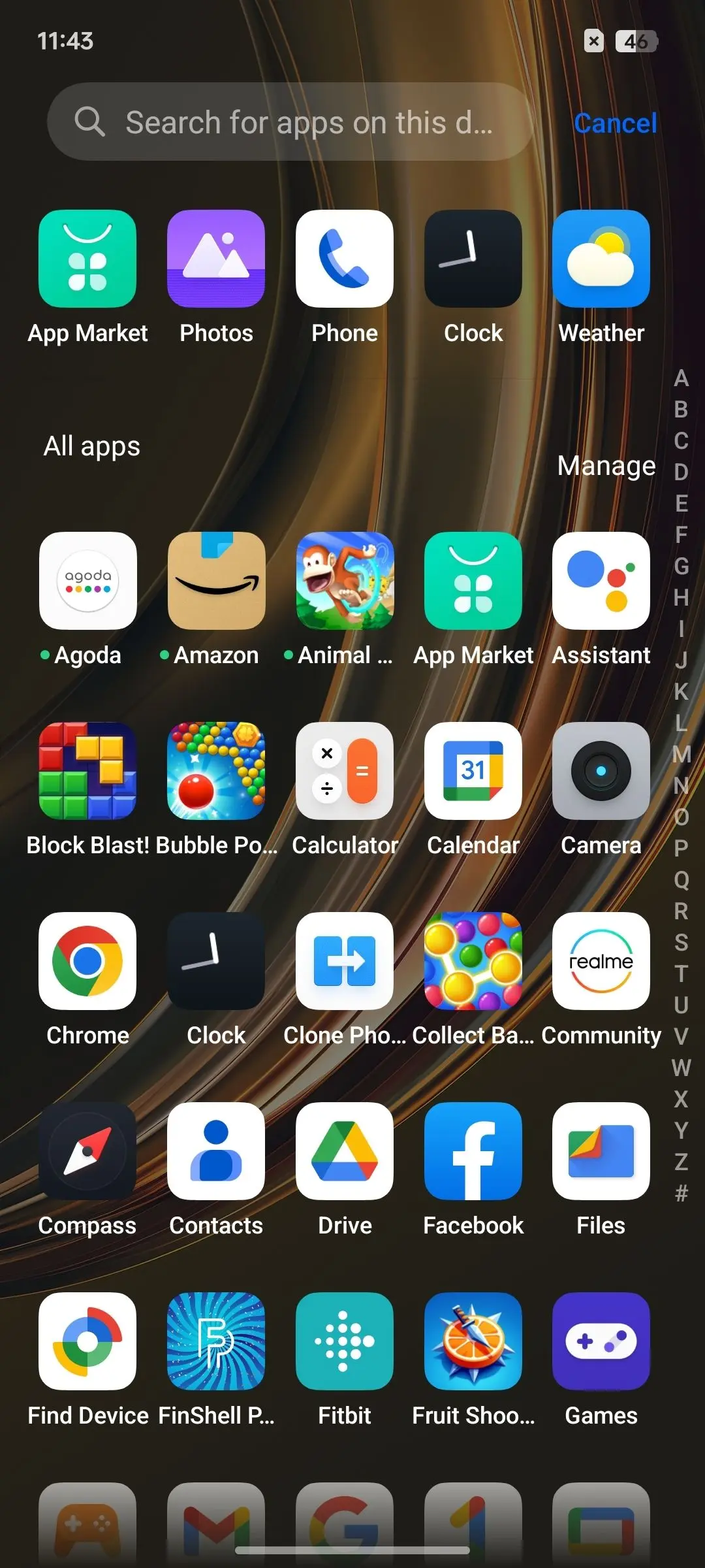 Realme Narzo 70 Turbo App Drawer Image.