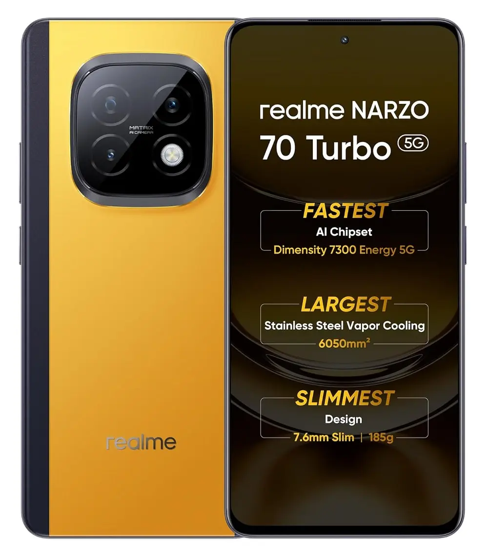 Realme Narzo 70 Turbo Yellow.