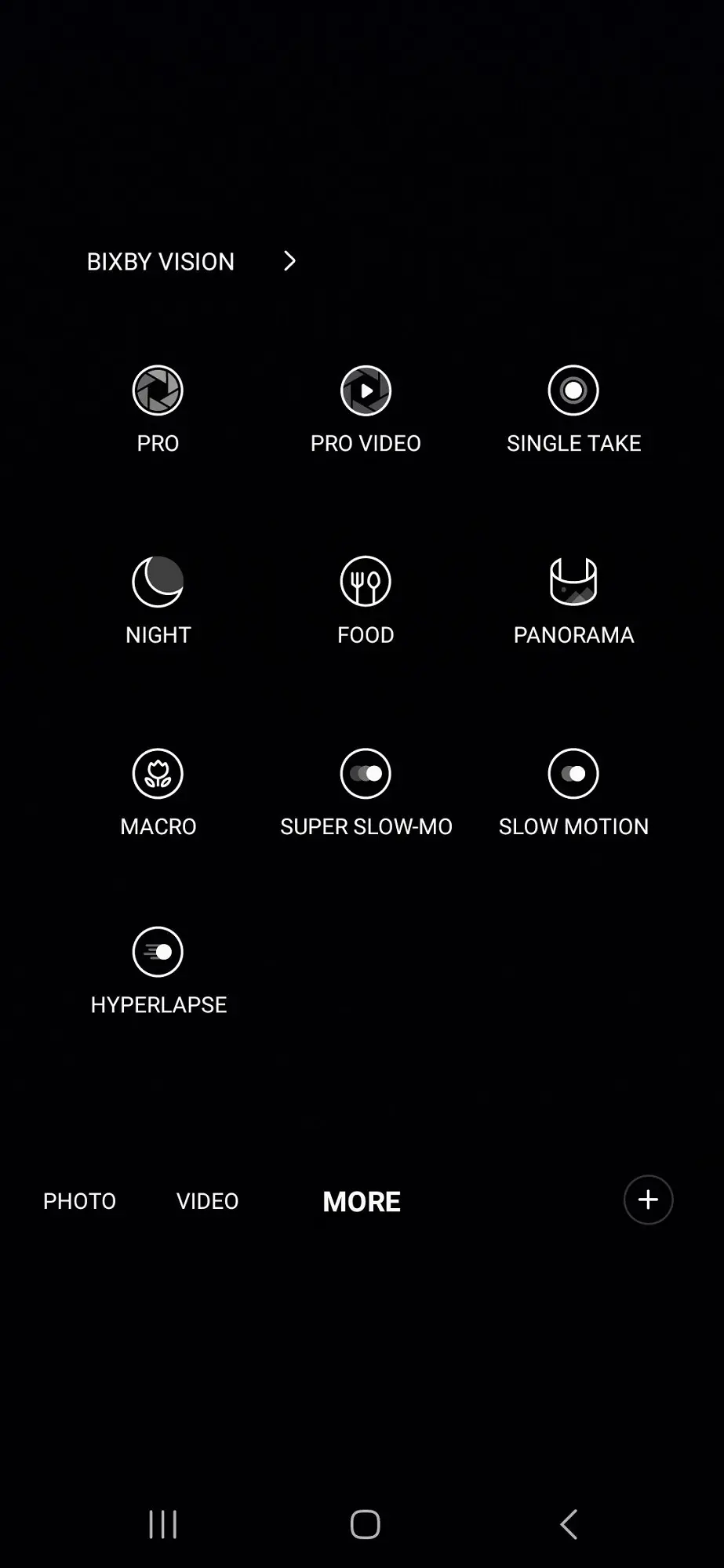 Samsung Galaxy A54 5G Camera Modes Image.