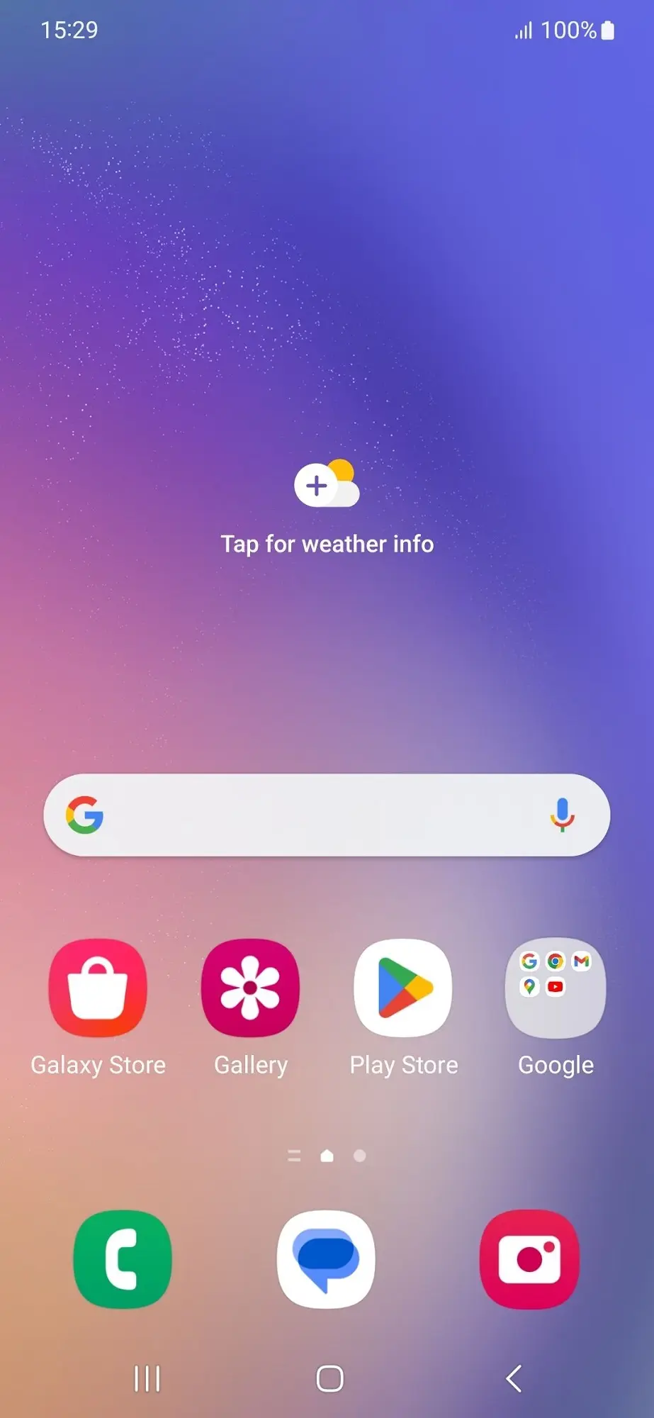 Samsung Galaxy A54 5G Home Screen Image.