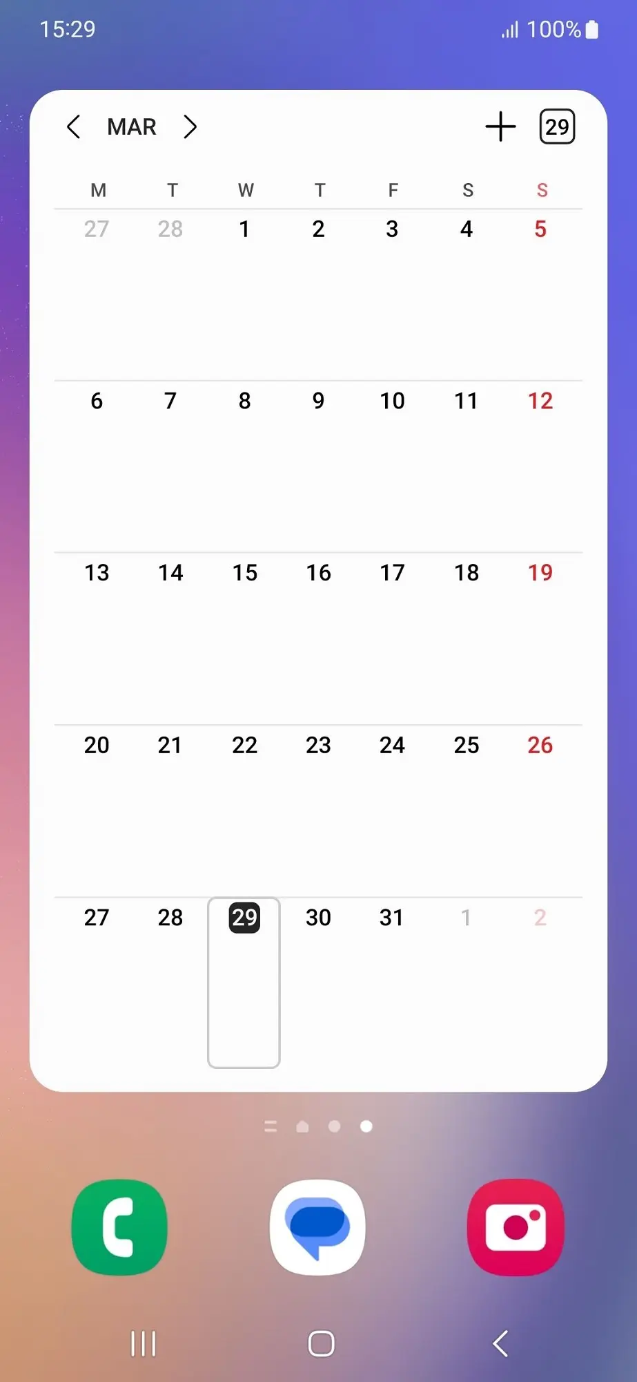 Samsung Galaxy A54 5G Screen With Widgets Image.