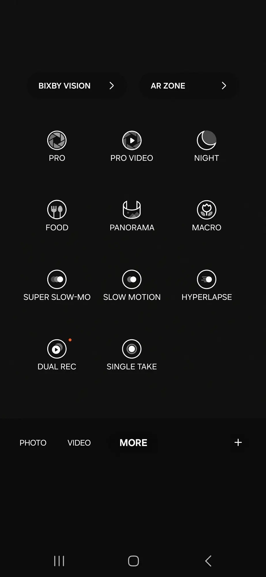 Samsung Galaxy A55 Camera Modes Image.