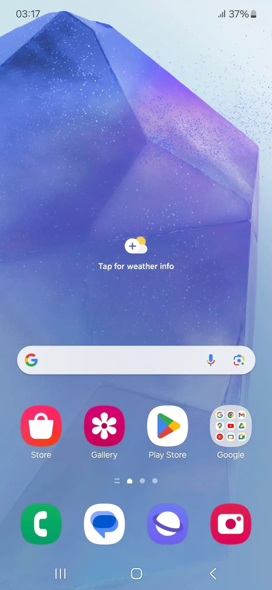 Samsung Galaxy A55 Home Screen Image.