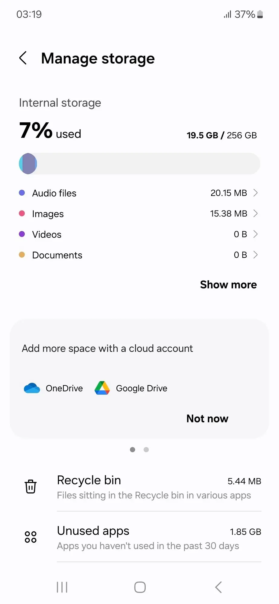 Samsung Galaxy A55 Storage Image.