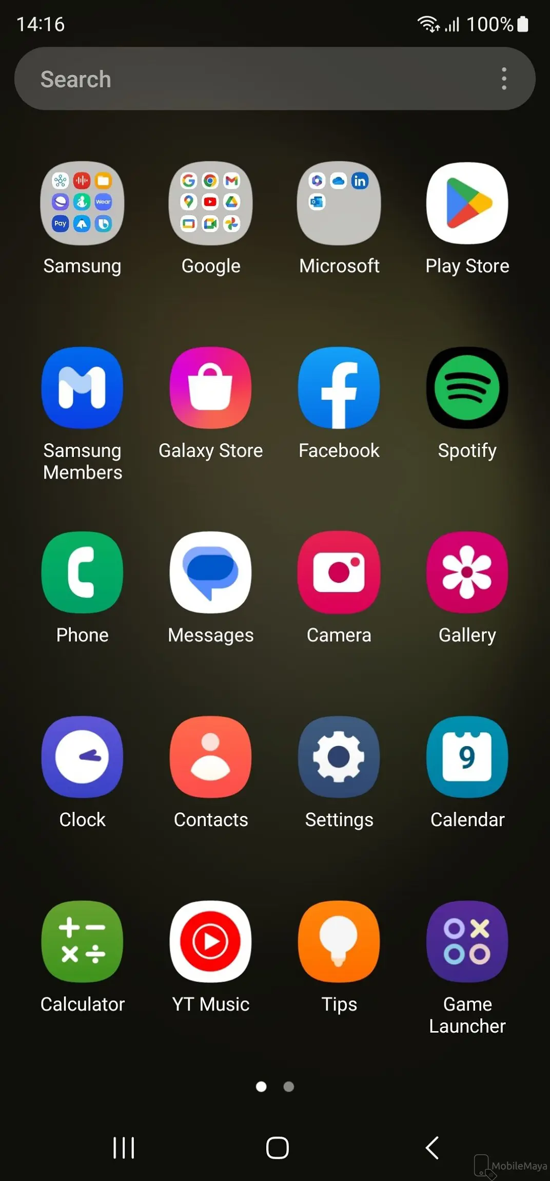 Samsung Galaxy S23 Ultra App Drawer Image.