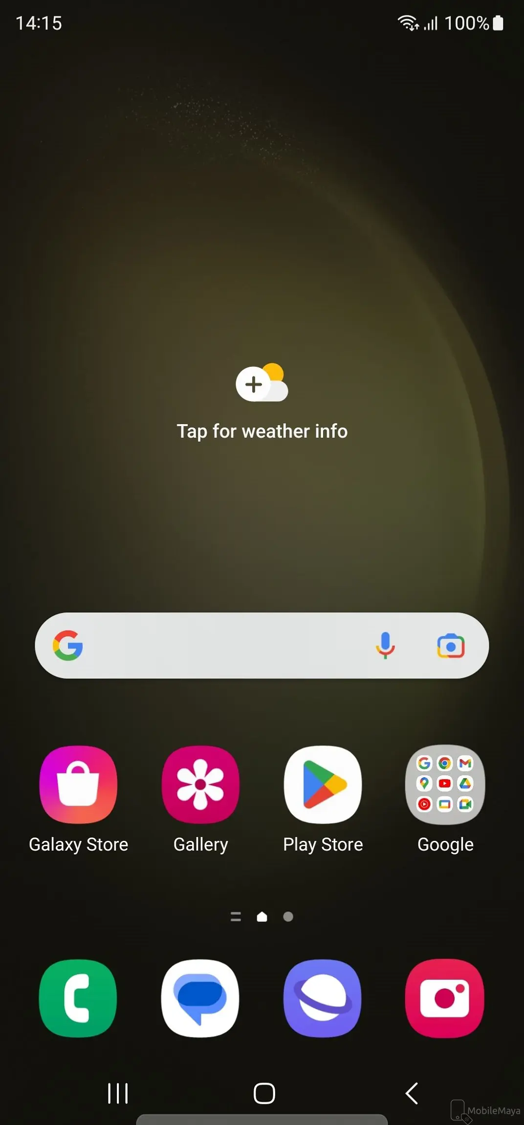 Samsung Galaxy S23 Ultra Home Screen Image.