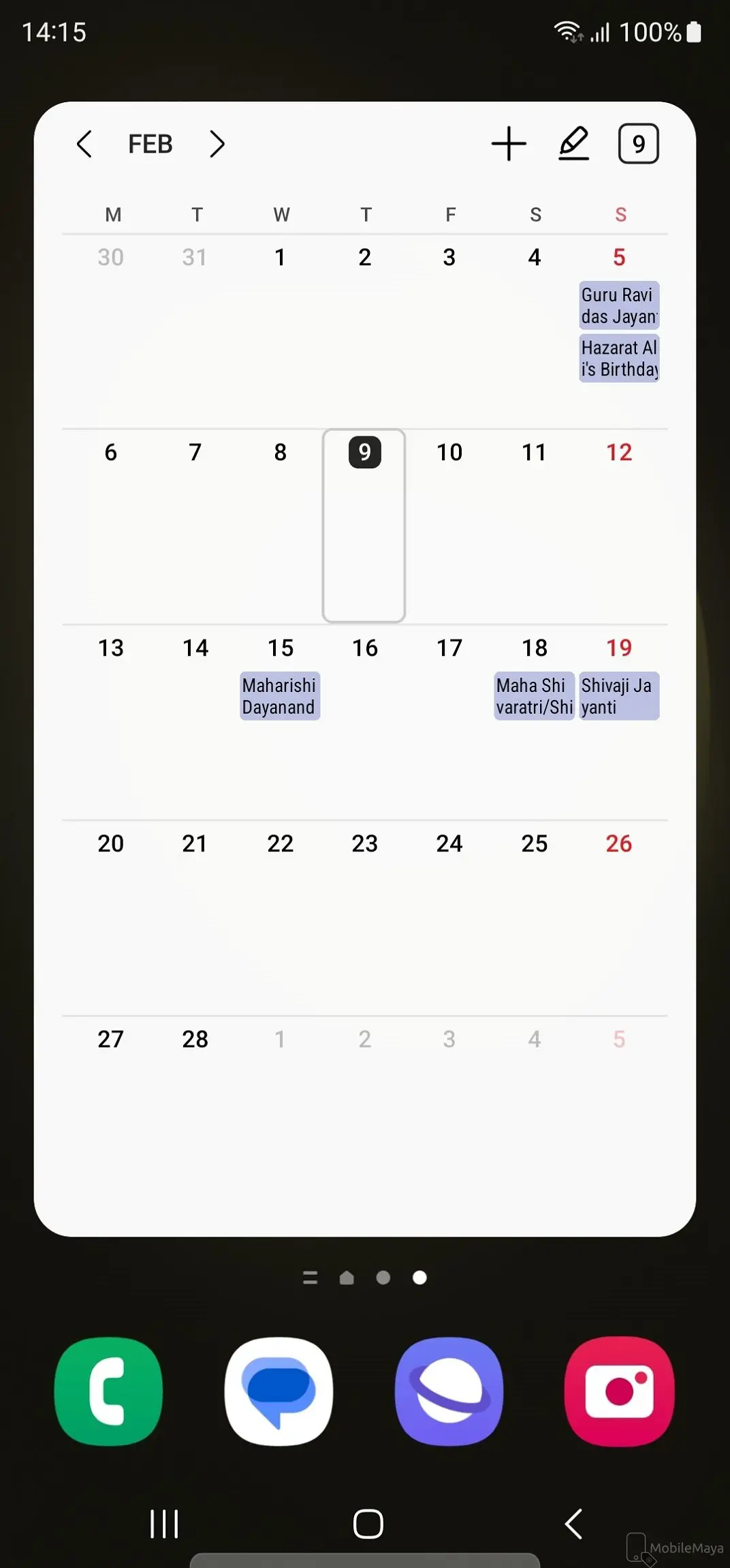 Samsung Galaxy S23 Ultra Screen With Widgets Image.