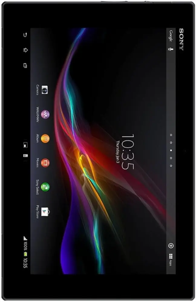 Sony Xperia Tablet Z Wi-Fi Full Display Side Image.