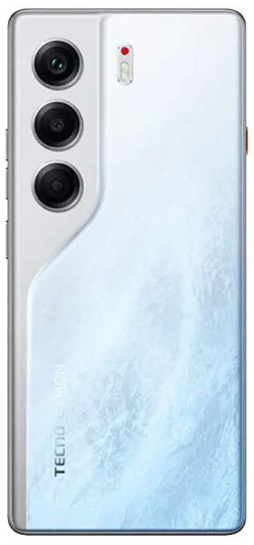 Tecno Camon 40 Glacier White Full Back Camera Side.