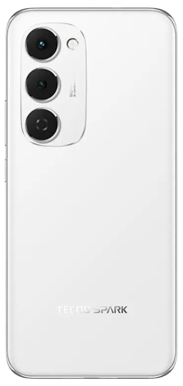 Tecno Spark 40 Pro Plus 4G Aurora White Back Image.
