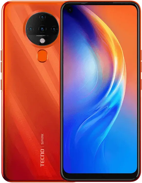 Tecno Spark 6 Dynamic Orabge Official Image.