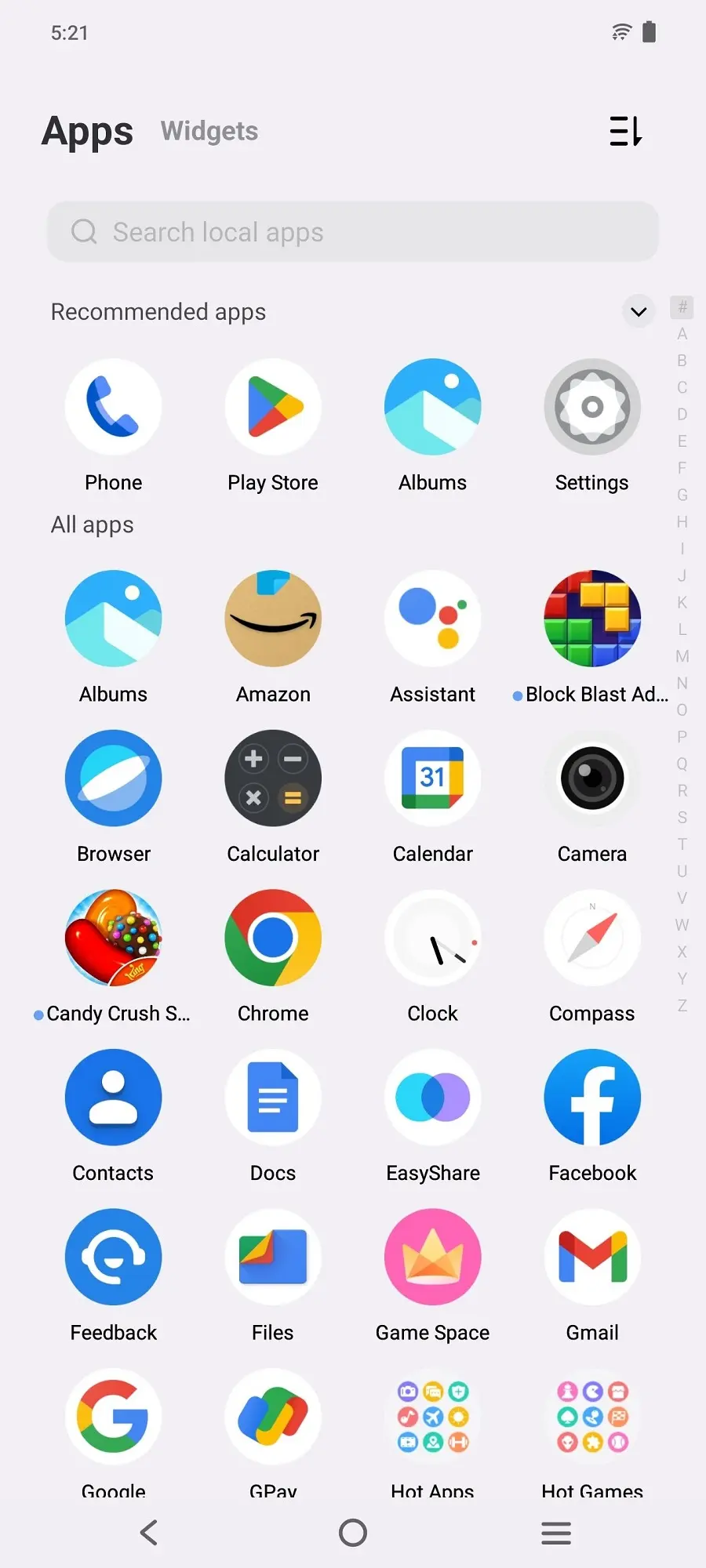 Vivo V29 App Drawer Image.