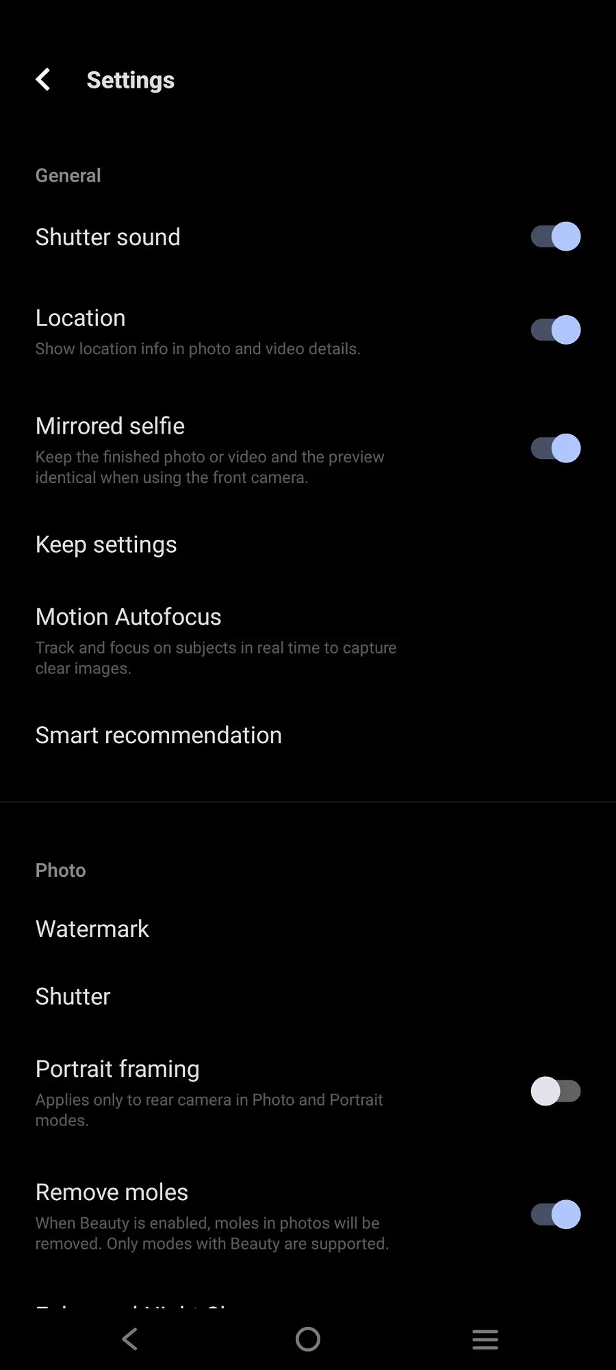 Vivo V29 Camera Settings Image.