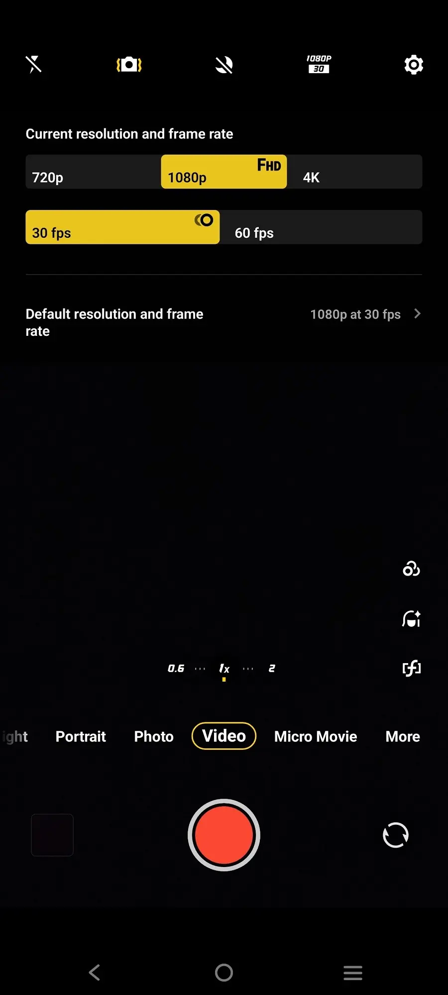 Vivo V29 Video Size Options Image.