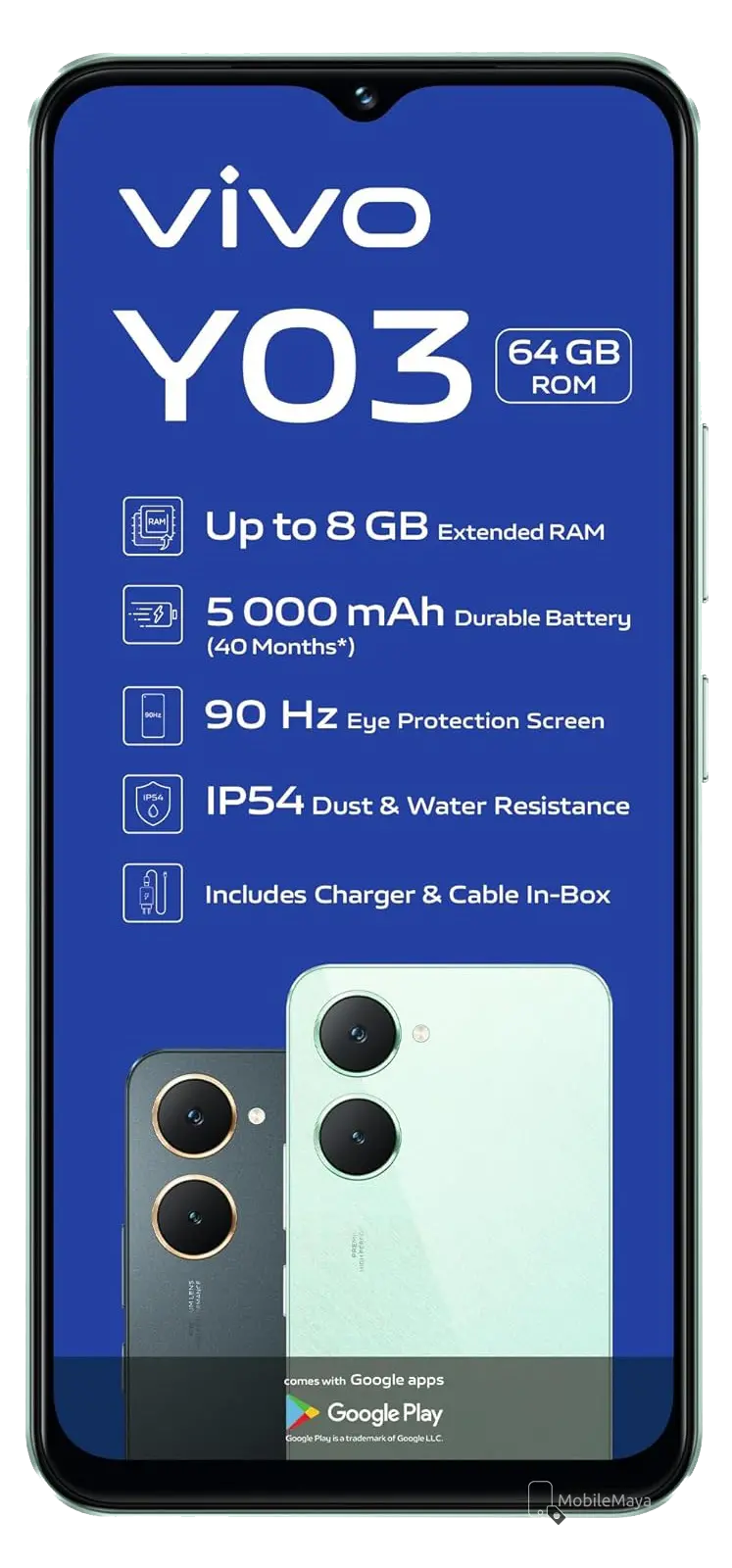 Vivo Y03 Full Display Side Image.